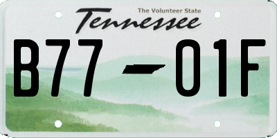TN license plate B7701F