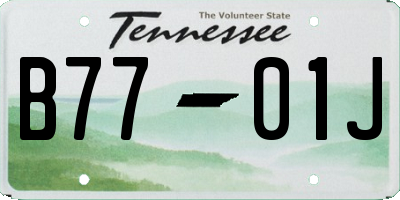 TN license plate B7701J