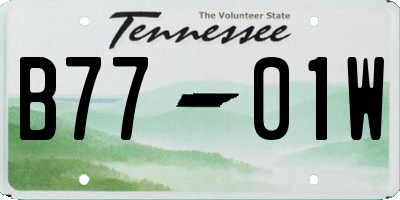 TN license plate B7701W