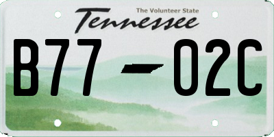 TN license plate B7702C