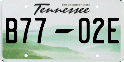 TN license plate B7702E