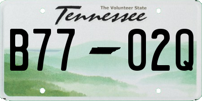 TN license plate B7702Q