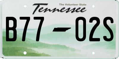 TN license plate B7702S