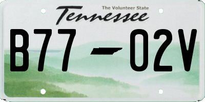 TN license plate B7702V