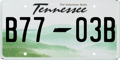 TN license plate B7703B