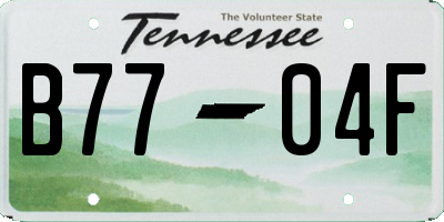 TN license plate B7704F