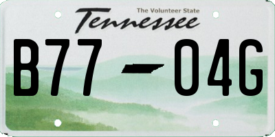 TN license plate B7704G