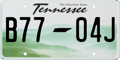TN license plate B7704J