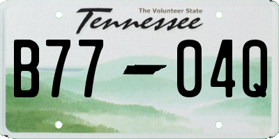 TN license plate B7704Q