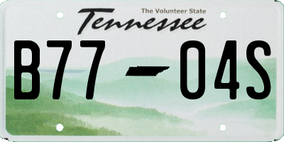 TN license plate B7704S