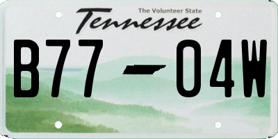 TN license plate B7704W