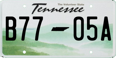 TN license plate B7705A