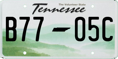 TN license plate B7705C