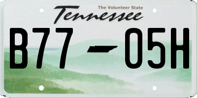 TN license plate B7705H