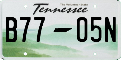 TN license plate B7705N