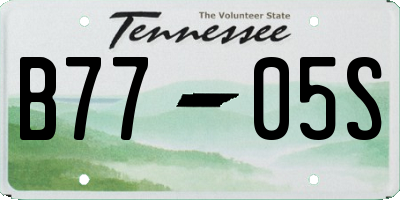 TN license plate B7705S