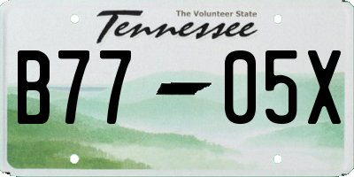 TN license plate B7705X