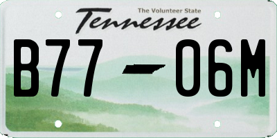 TN license plate B7706M