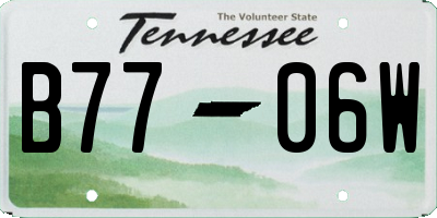 TN license plate B7706W