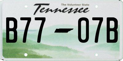 TN license plate B7707B