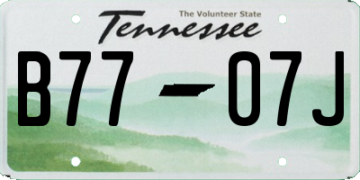 TN license plate B7707J