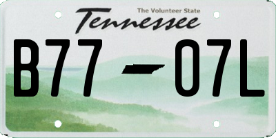 TN license plate B7707L