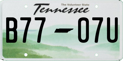 TN license plate B7707U