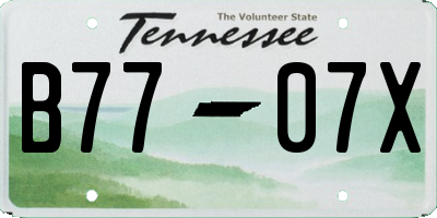 TN license plate B7707X