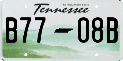 TN license plate B7708B