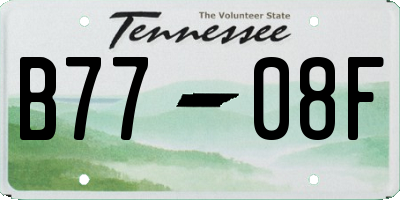 TN license plate B7708F