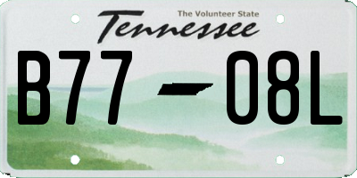 TN license plate B7708L