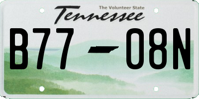 TN license plate B7708N