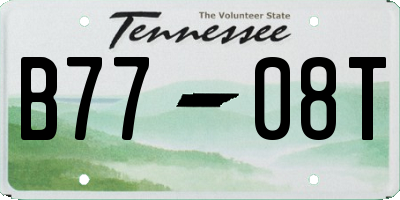 TN license plate B7708T