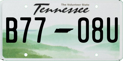 TN license plate B7708U