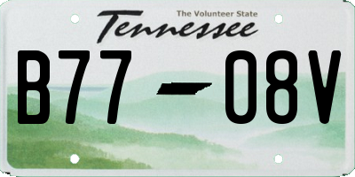 TN license plate B7708V