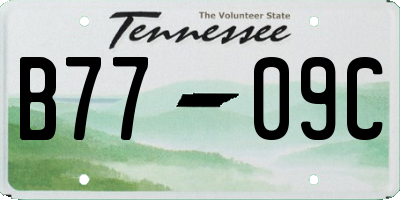 TN license plate B7709C