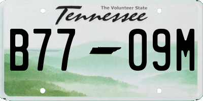 TN license plate B7709M