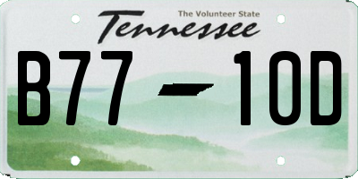 TN license plate B7710D