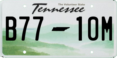 TN license plate B7710M