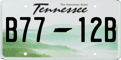 TN license plate B7712B