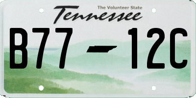 TN license plate B7712C