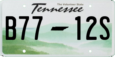 TN license plate B7712S