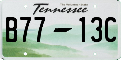 TN license plate B7713C