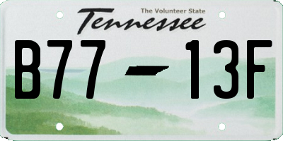 TN license plate B7713F