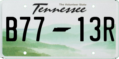TN license plate B7713R