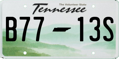 TN license plate B7713S
