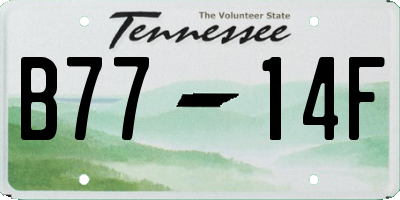 TN license plate B7714F