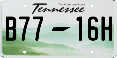 TN license plate B7716H