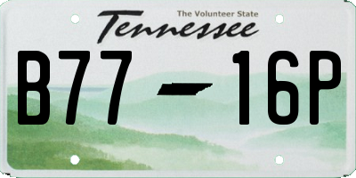 TN license plate B7716P