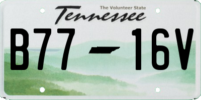 TN license plate B7716V